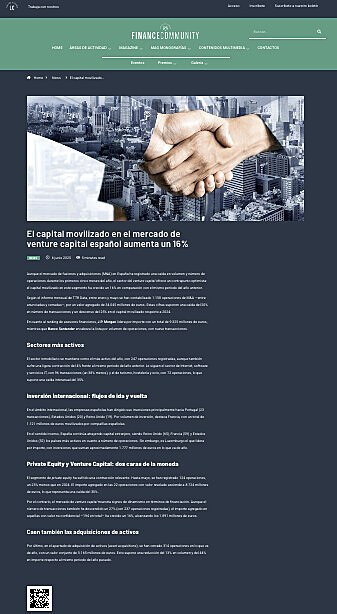 El capital movilizado en el mercado de venture capital espaol aumenta un 16%